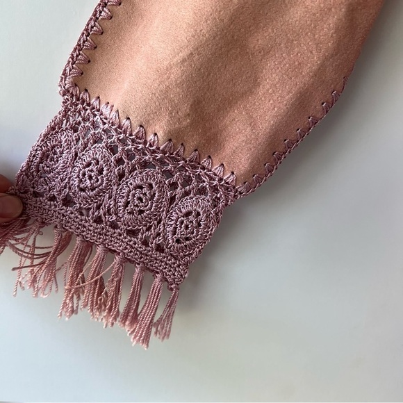 Dressbarn Leather Jacket Womens Long Sleeve Button Up Shingles Pink - Picture 2 of 12